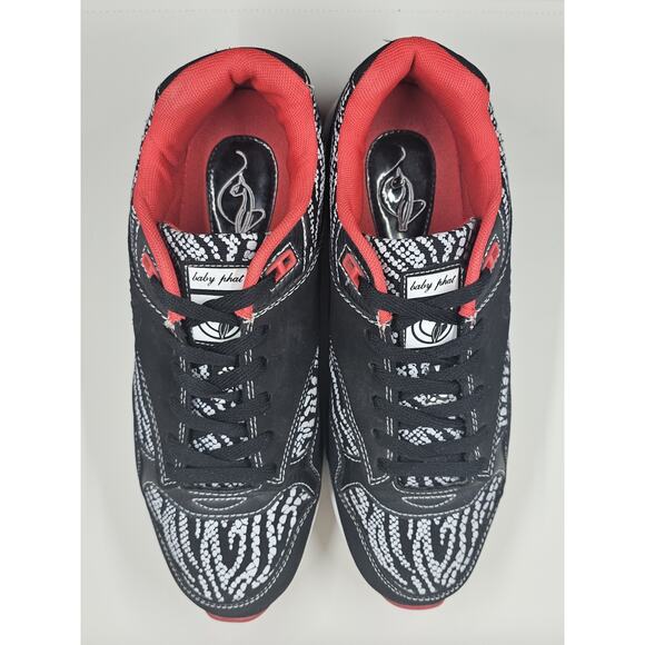 Baby Phat Shoes - Baby Phat Y2K Black Red Elephant Print Sneakers Early 2000s Streetwear